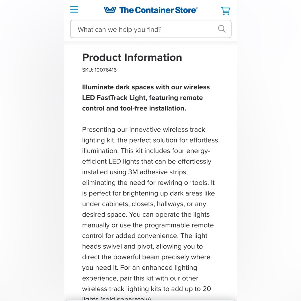 White LED Lights from Container Store, with remote - Picture 2 of 3